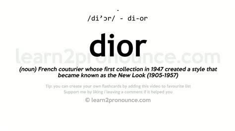 dior meaning pronunciation|dior pronunciation dictionary.